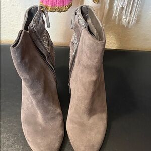 Gianni Bini Taupe Suede Ankle Booties